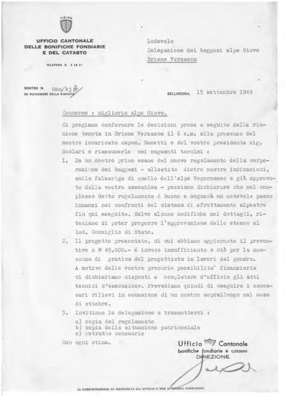 Ci pregiamo confermare le decisioni prese a seguito della riunione
