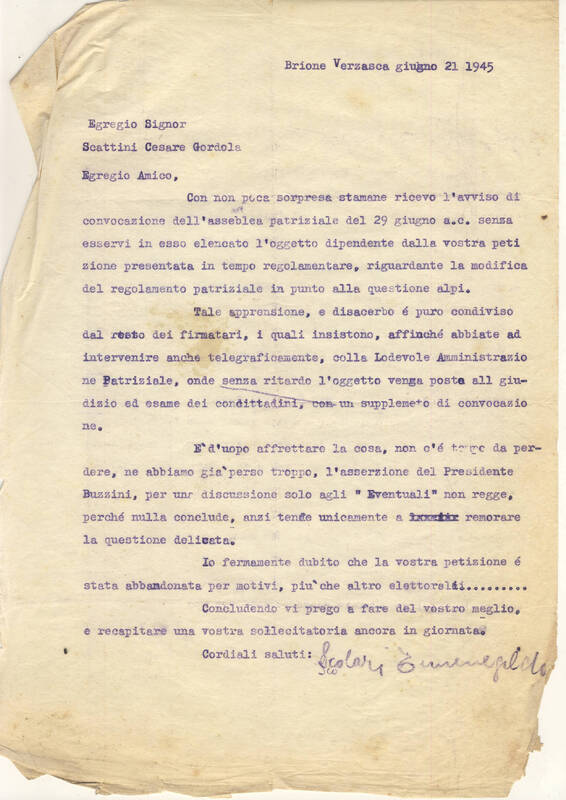 Lettera a Cesare Scattini