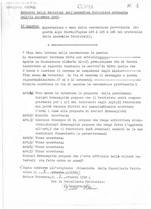 Verbale concernenti Alpi