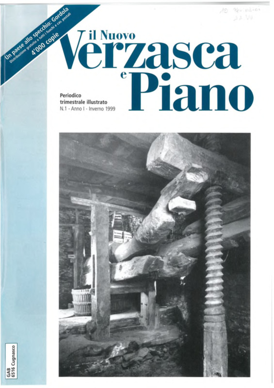 Il Nuovo Verzasca e Piano : periodico trimestrale illustrato, n. 01 - Anno I - Inverno 1998