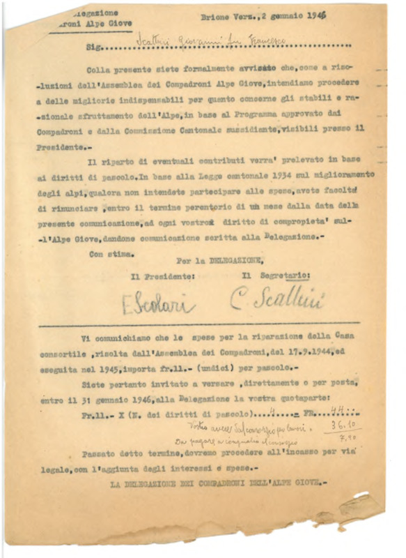 A seguito del sopraluogo e come d’accordo inviamo