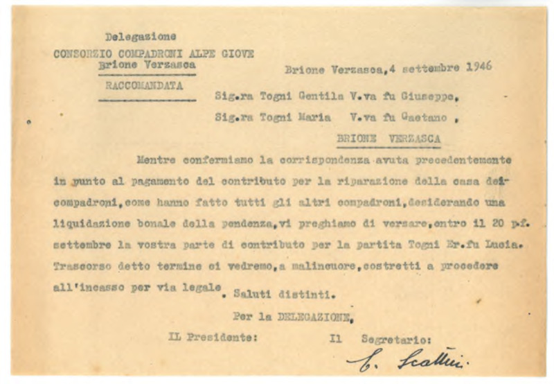 Mentre confermiamo la corrispondenza avuta precedentemente in punto al pagamento