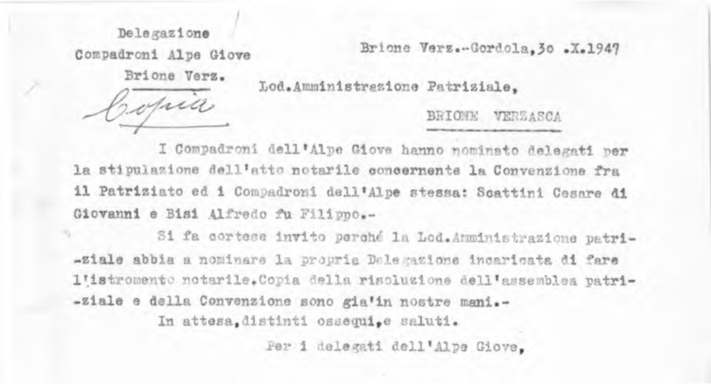 I Compadroni dell'Alpe Giove hanno nominato delegati