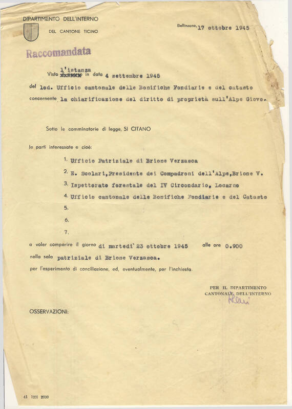 Visto l'istanza in data 4 settembre 1945